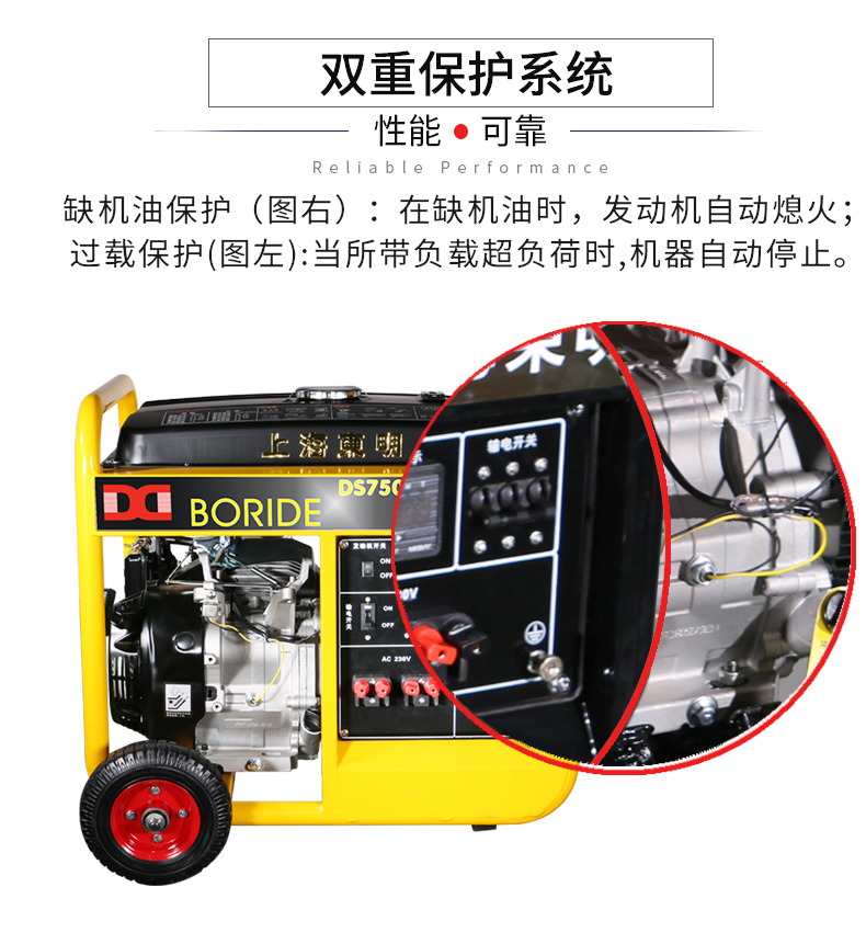 BR系列單三相6kw汽油發(fā)電機(jī)特點(diǎn)